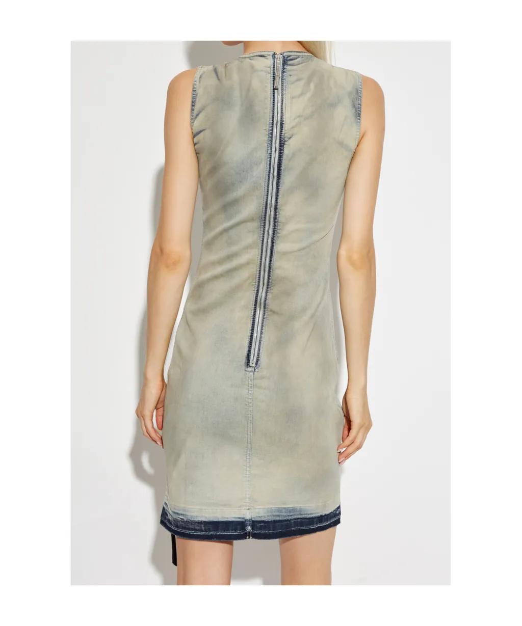 Rick Owens Drkshdw Crewneck Sleeveless Denim Dress