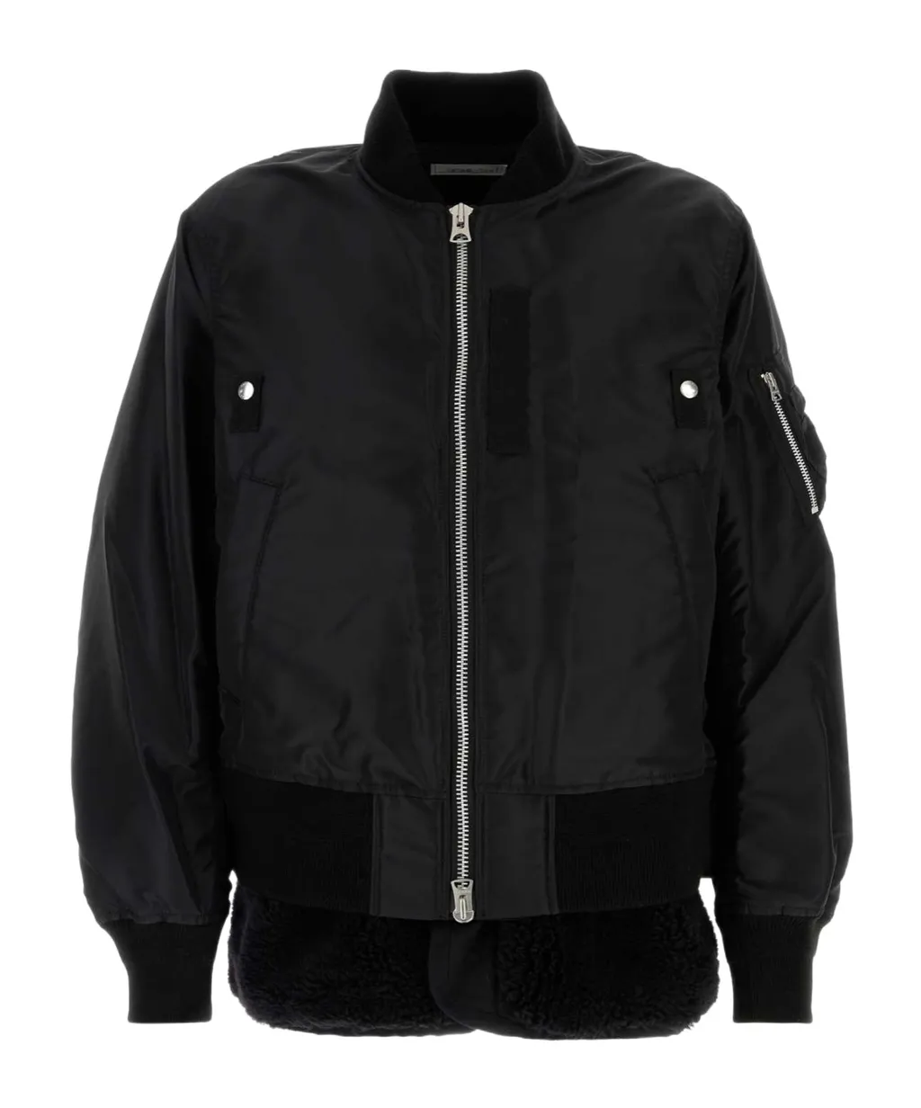 Sacai Buttoned Long-Sleeved Bomber Jacket