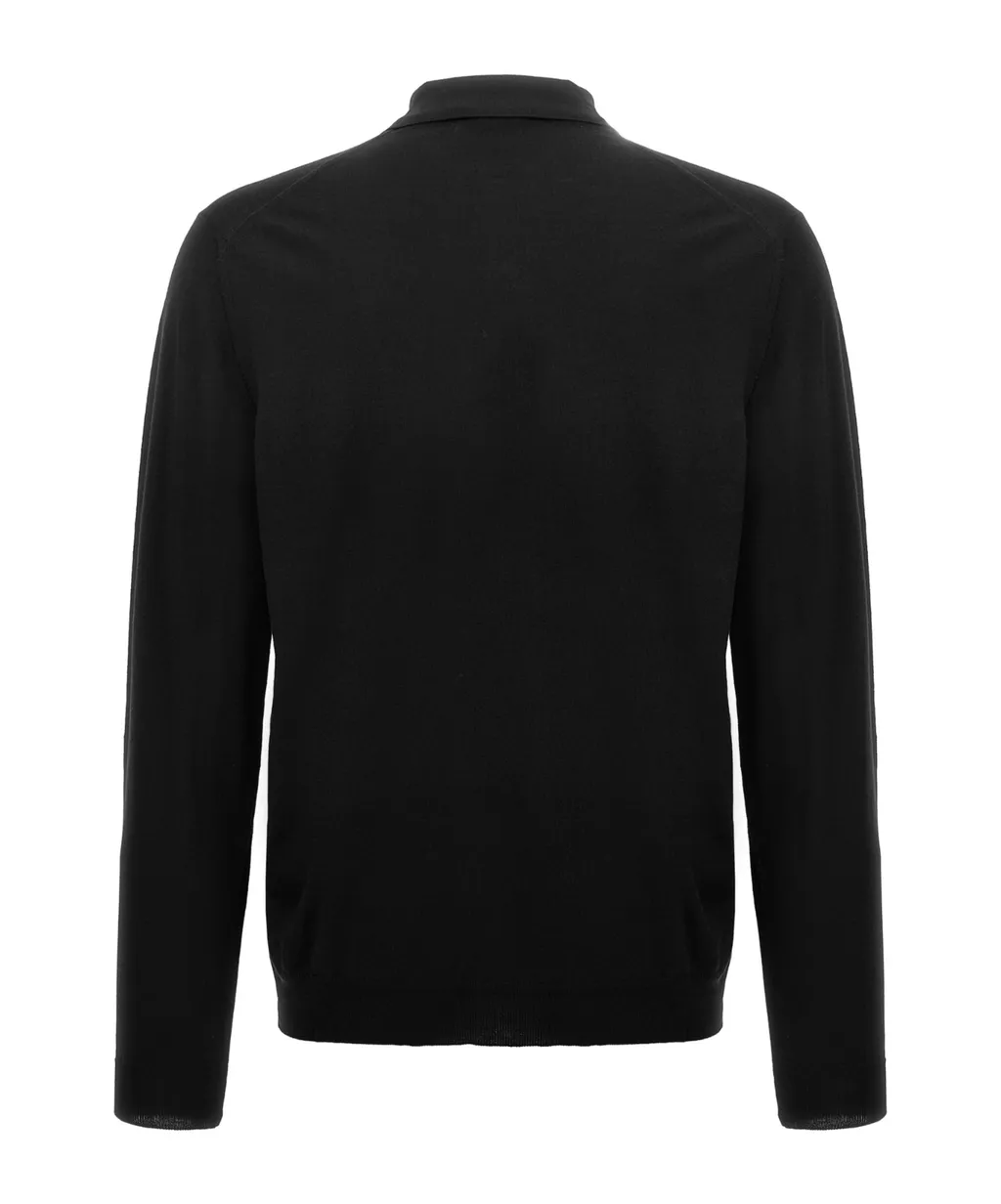 Zanone Long-Sleeved Fine-Knit Polo Shirt
