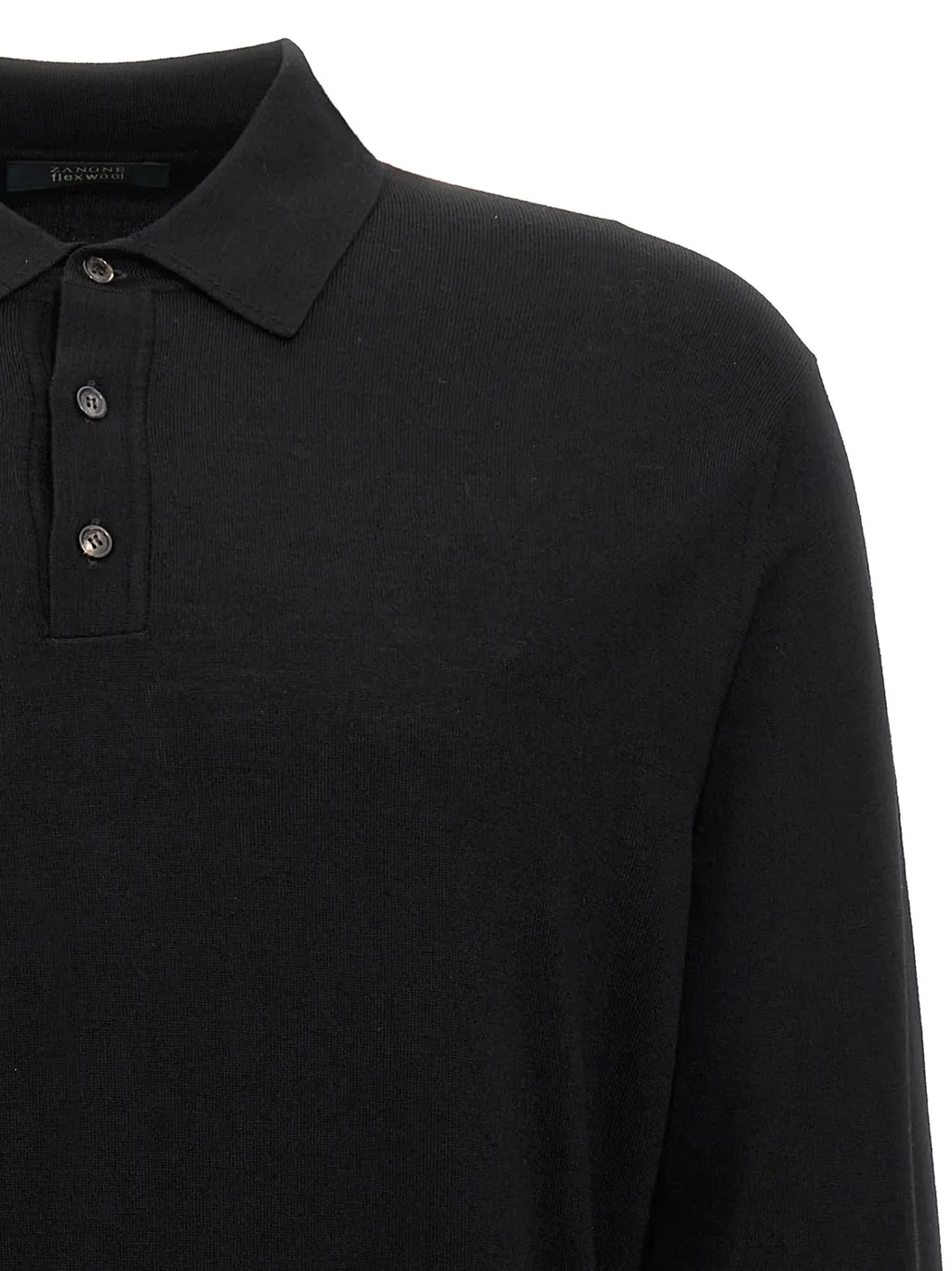 Zanone Long-Sleeved Fine-Knit Polo Shirt