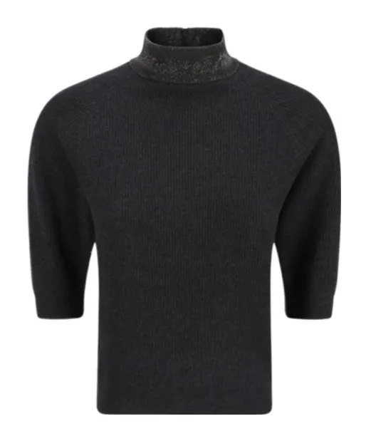 Brunello Cucinelli Short-Sleeved Ribbed Top