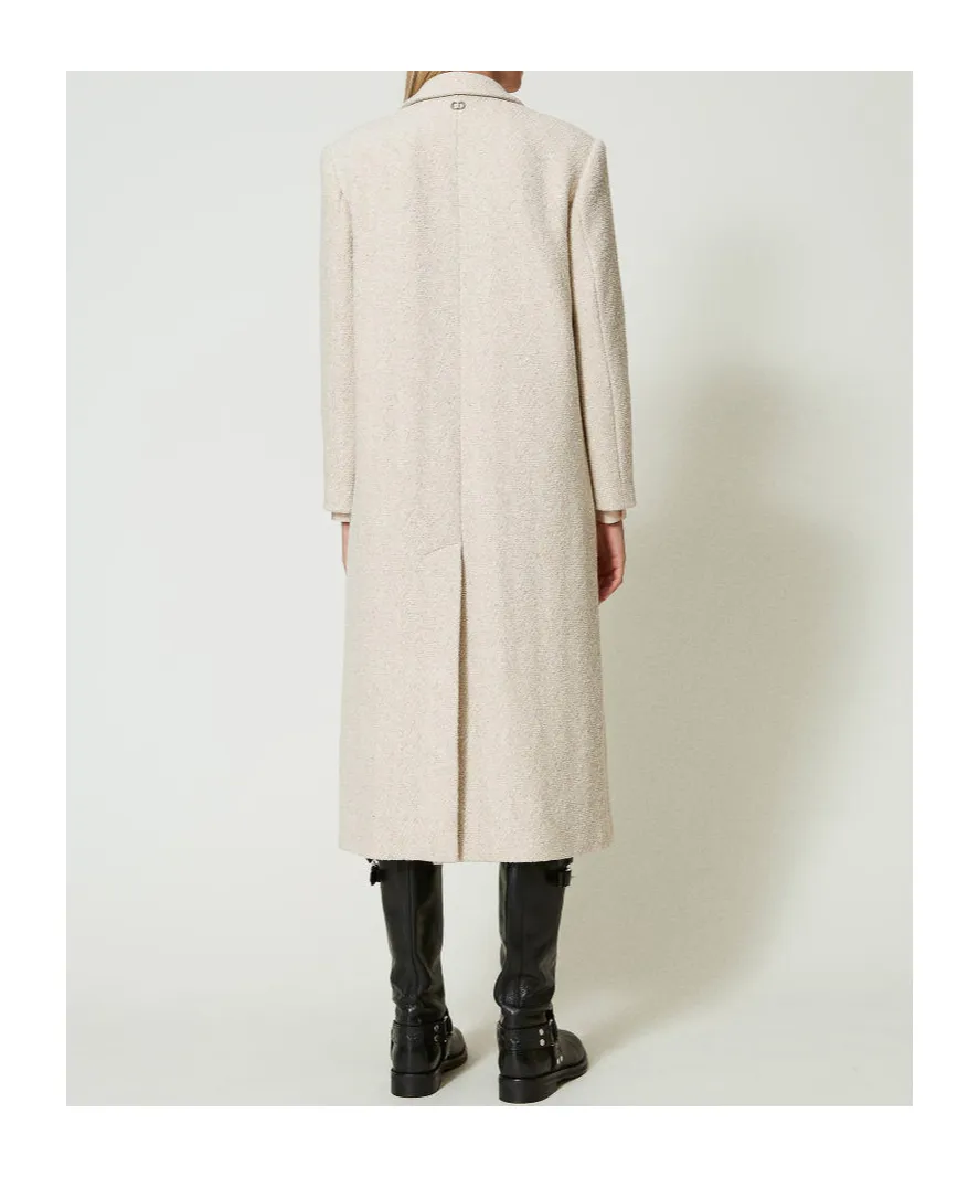 Double-Breasted Herringbone Coat