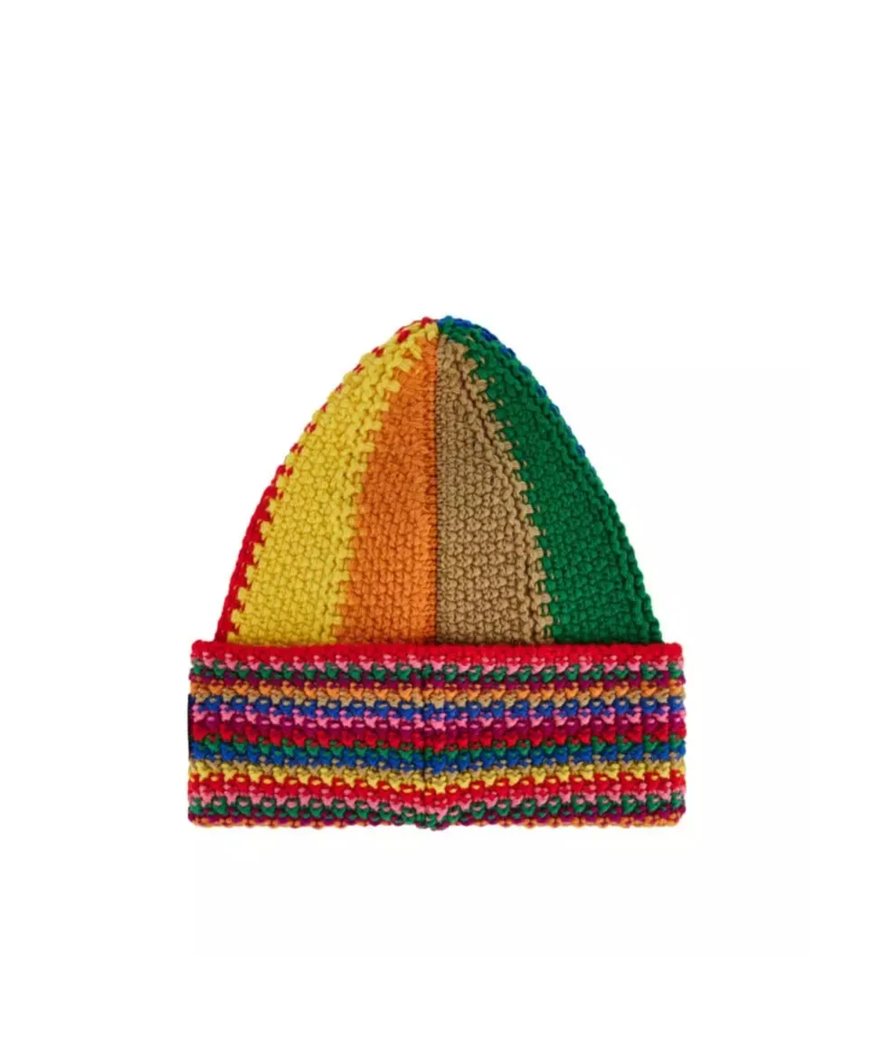Colourblock Wool Beanie Hat