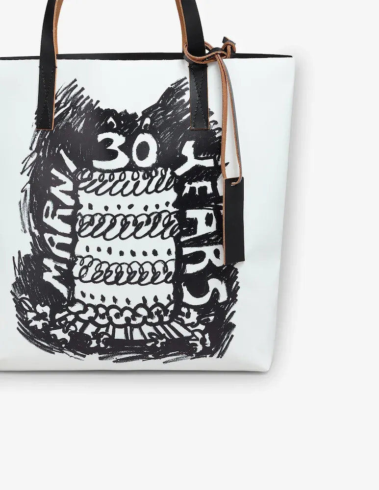 Marni 30Th Anniversary Print Two-Toned Tribeca Tote Bag