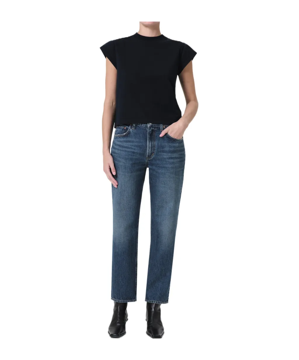 Agolde Valen Cropped Straight-Leg Jeans