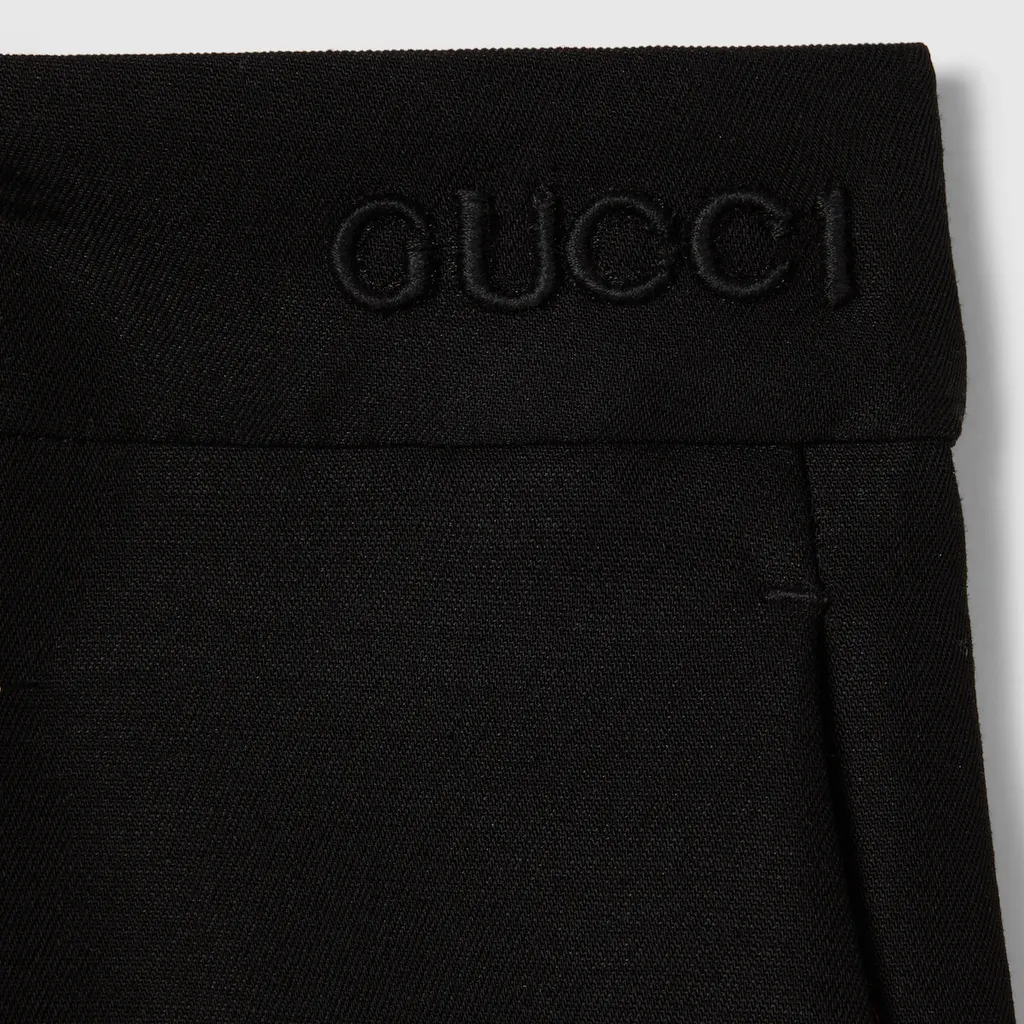 Gucci Logo Embroidered Bootcut Leg Trousers