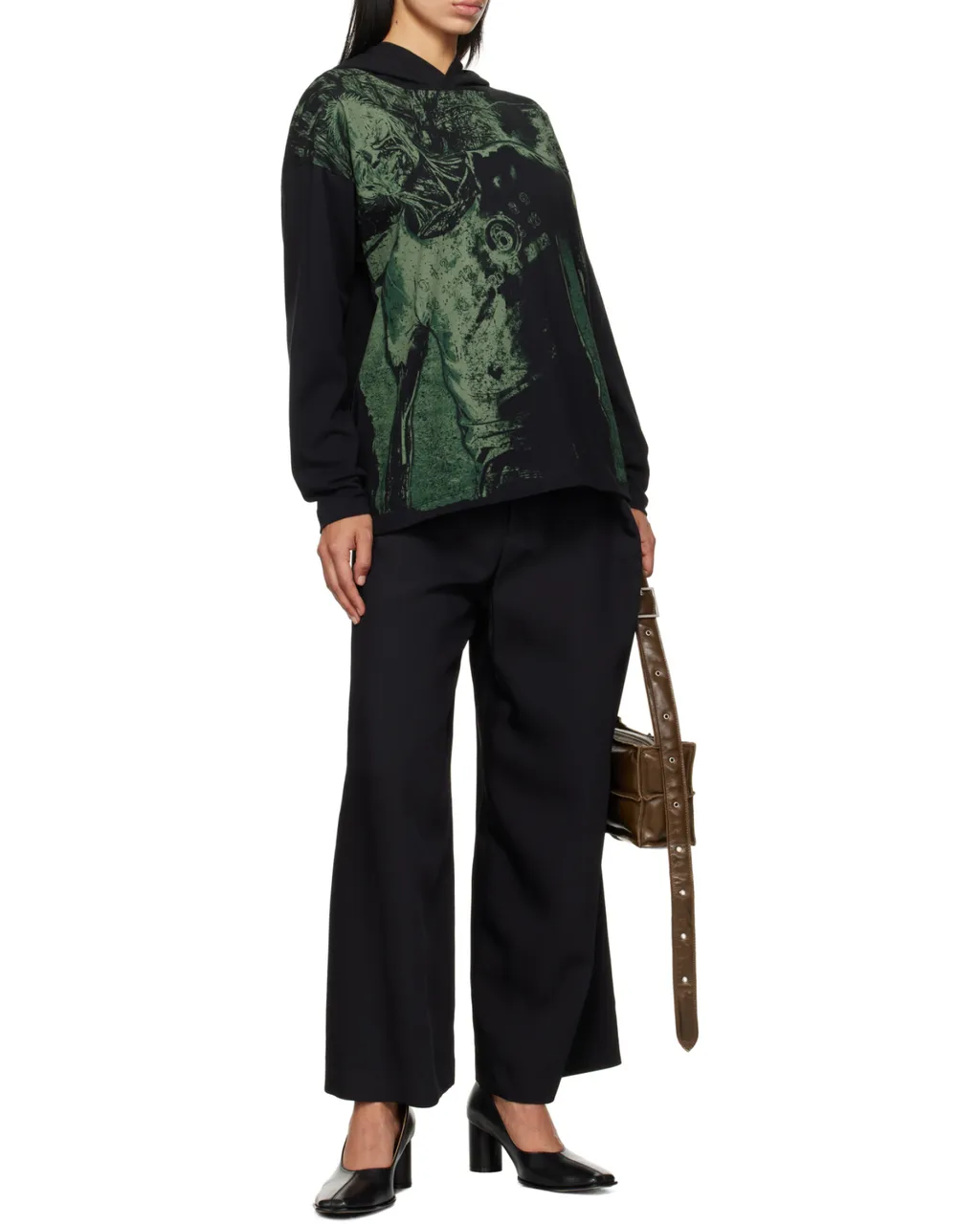 Mm6 Maison Margiela Pleat-Detailed Wide-Leg Trousers