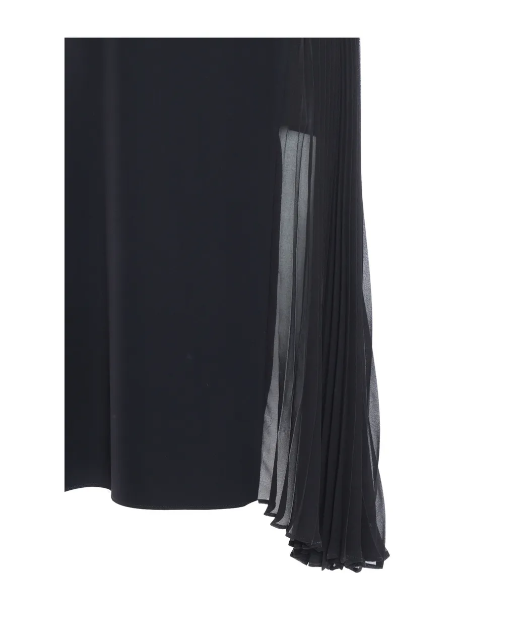P.A.R.O.S.H. Pleated Sheer Detailed Sleeveless Dress