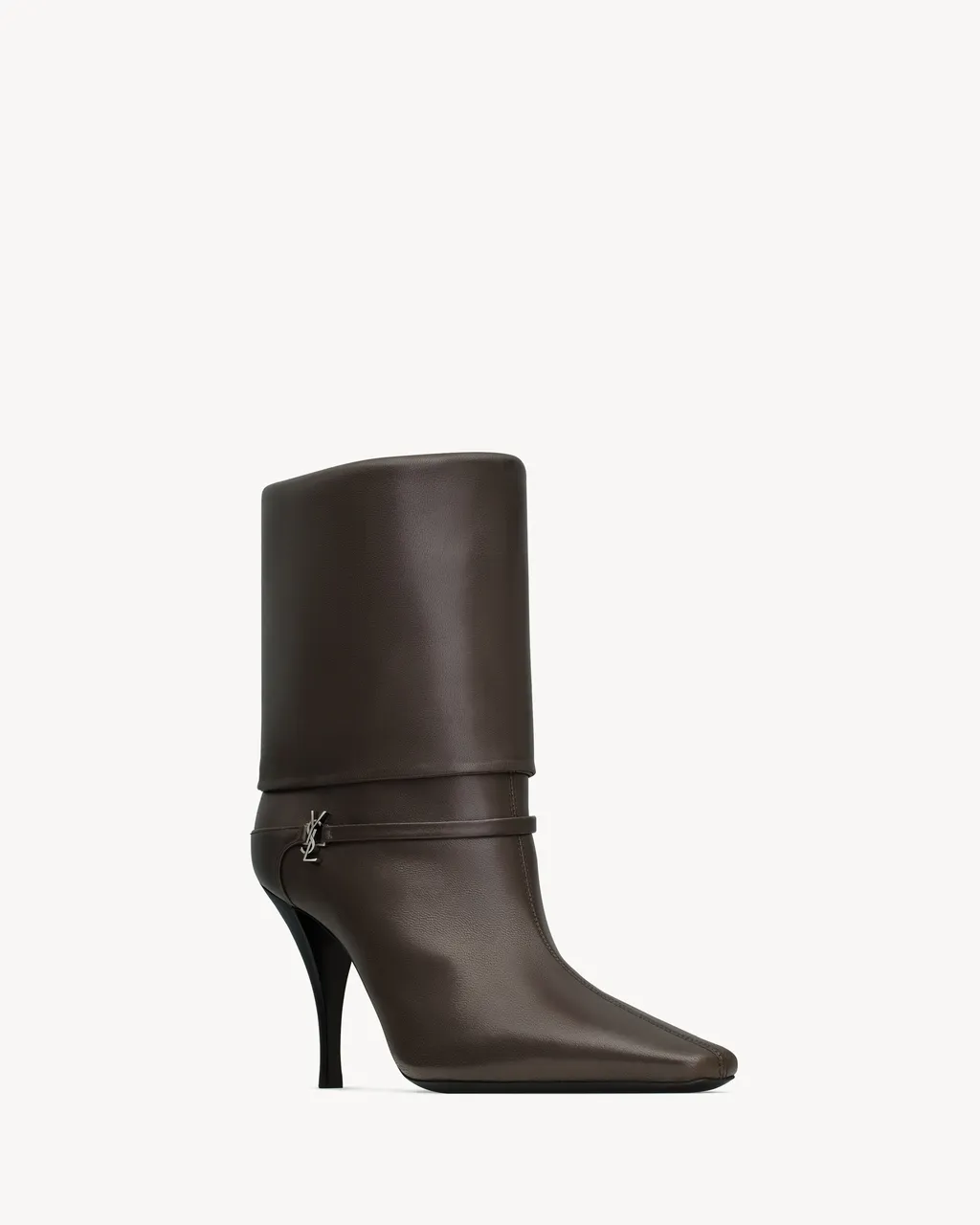 Saint Laurent Logo Plaque Pointed Toe Boots