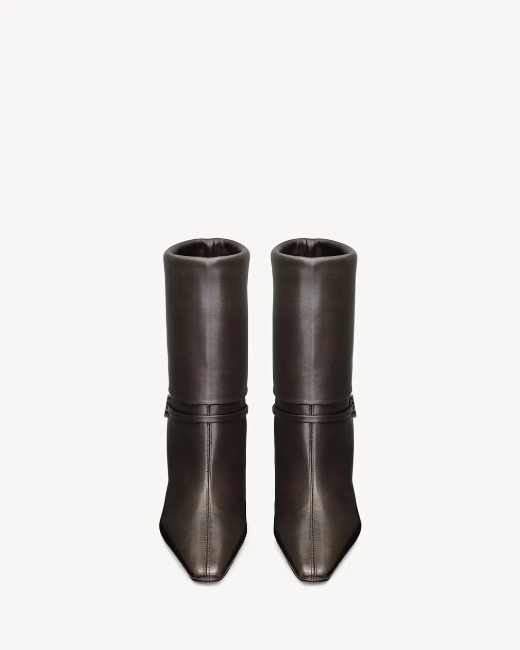 Saint Laurent Logo Plaque Pointed Toe Boots