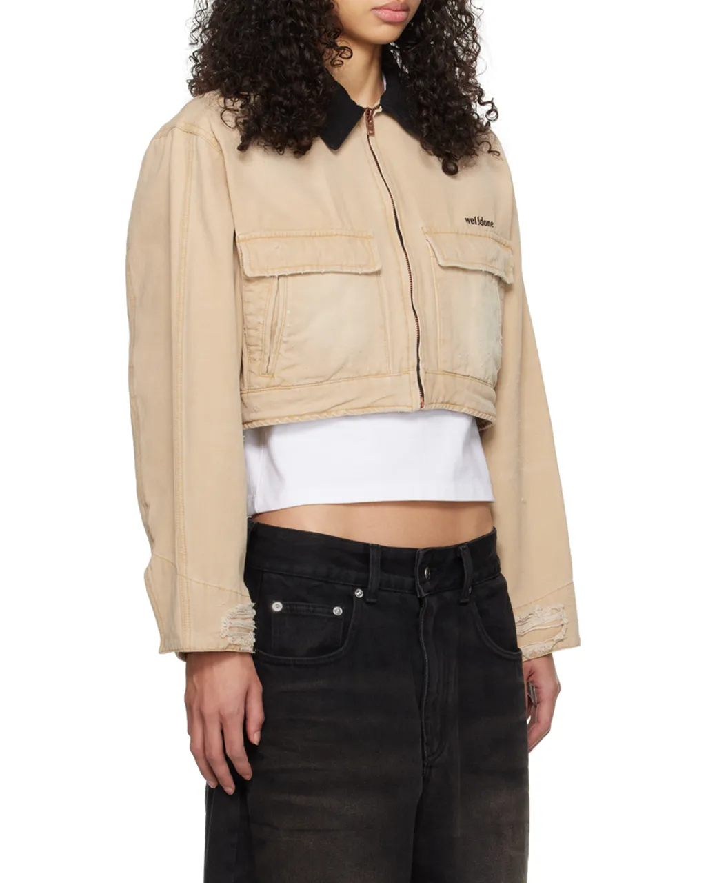Oxford Cropped Denim Jacket