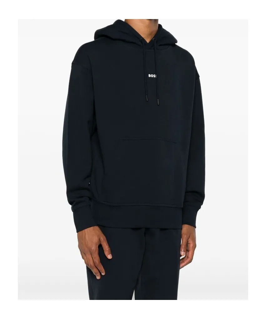 Rubberised-Logo Cotton Hoodie