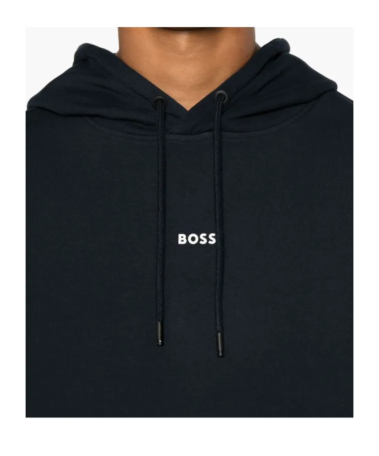 Rubberised-Logo Cotton Hoodie