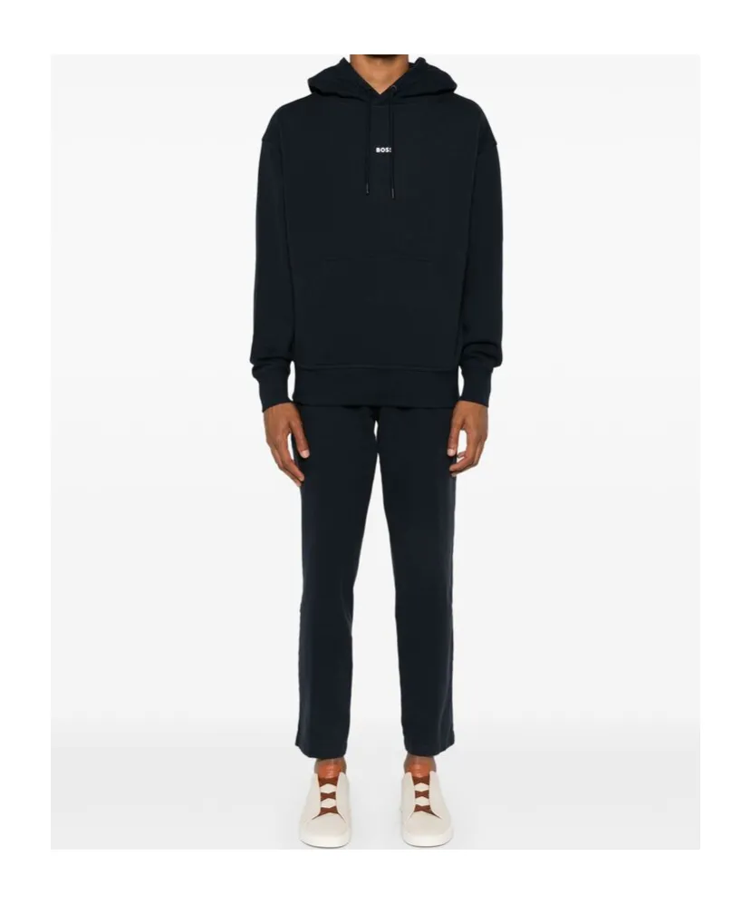 Rubberised-Logo Cotton Hoodie