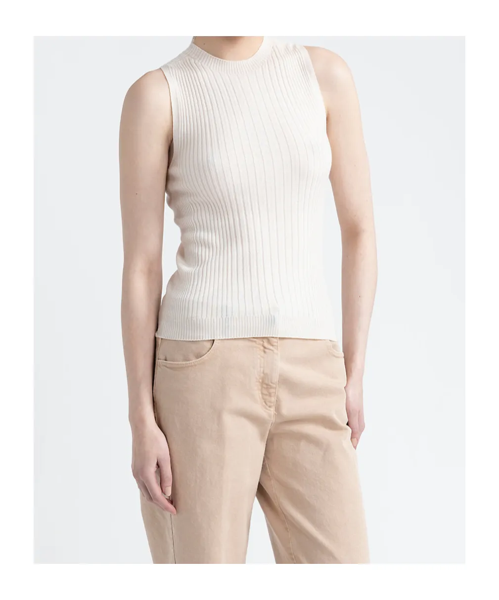 Peserico Ribbed Sleeveless Top