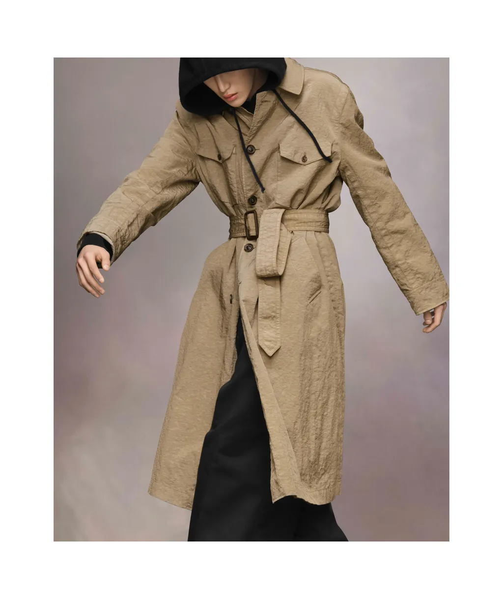 Maison Margiela Drop Shoulder Belted Trench Coat