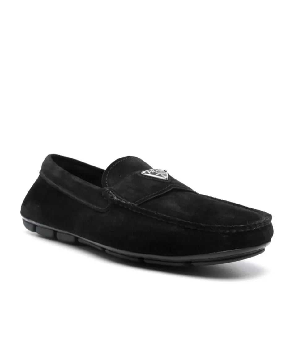 Prada Triangle-Logo Slip-On Loafers