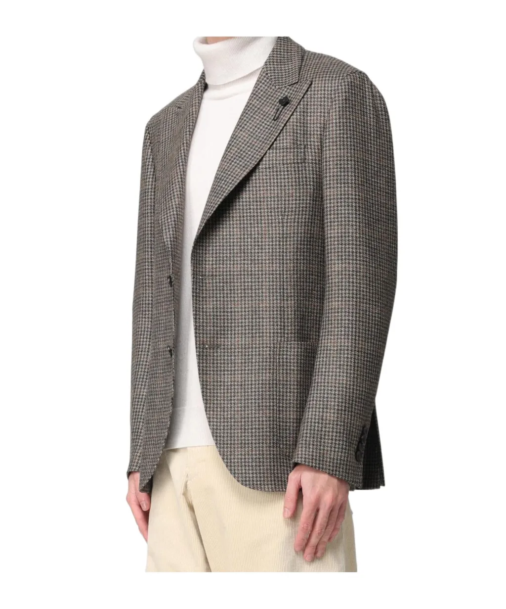 Lardini Single Breasted Checked Blazer