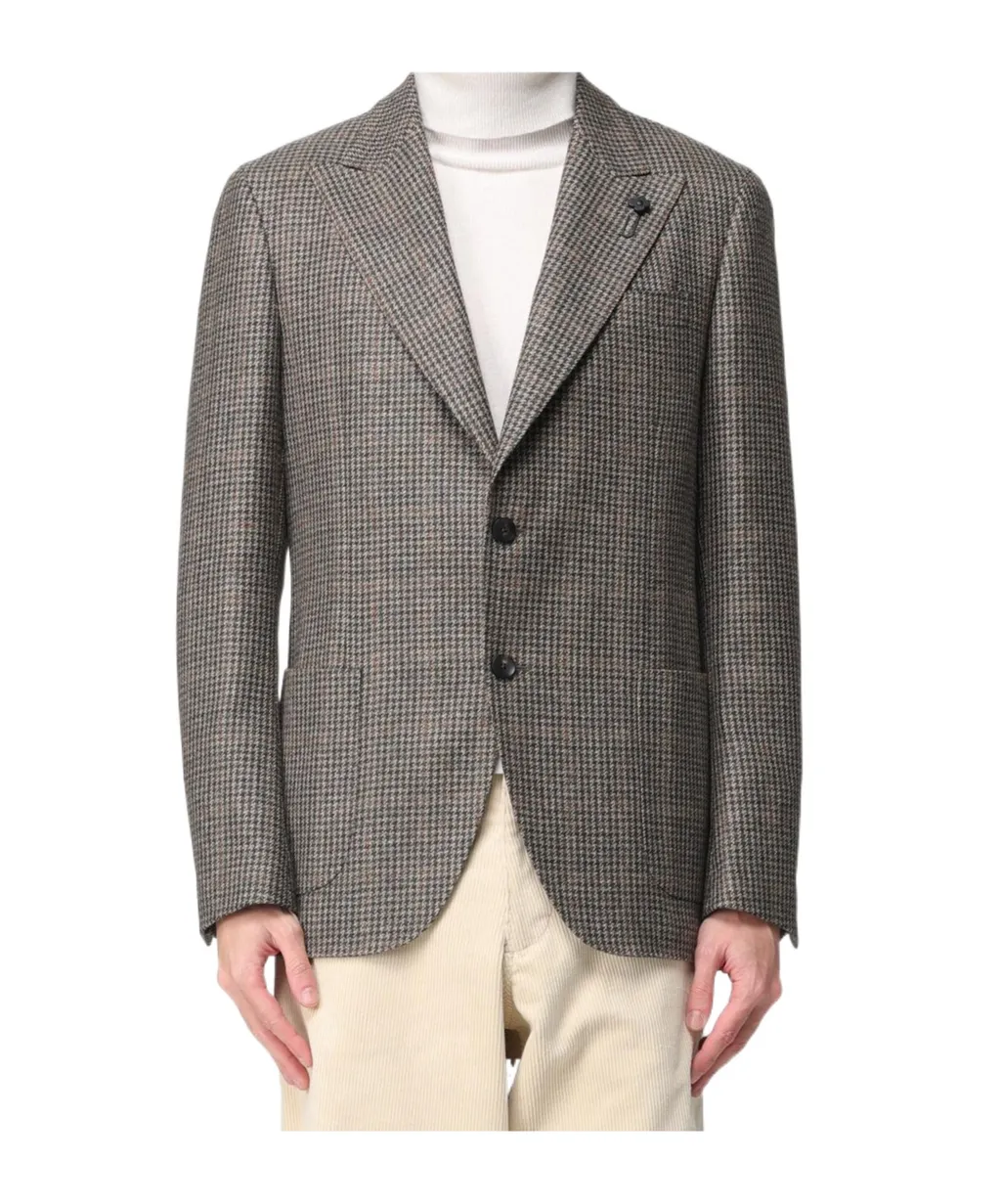 Lardini Single Breasted Checked Blazer