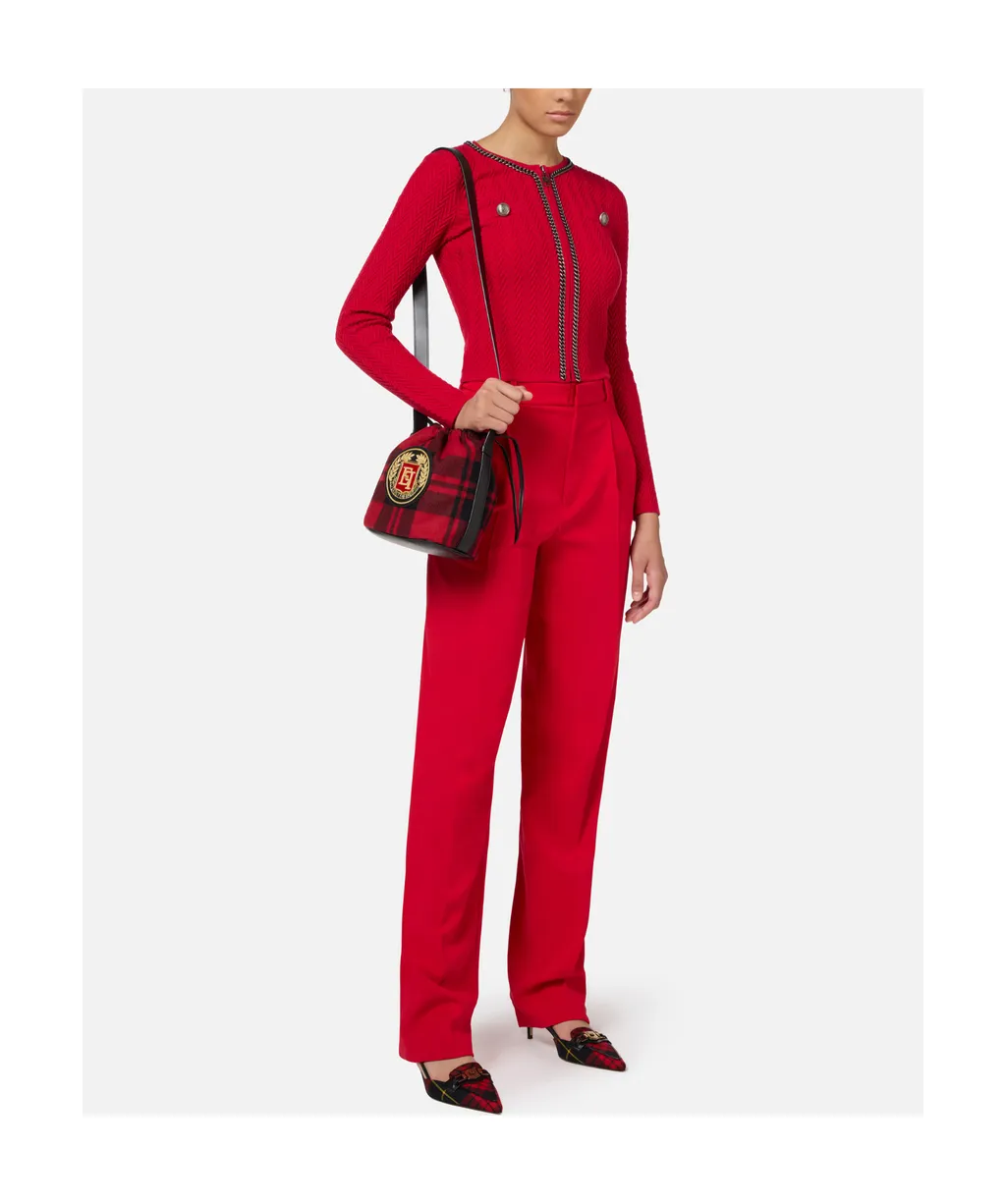 Elisabetta Franchi Double-Dart Stretch CrÊPe Trousers