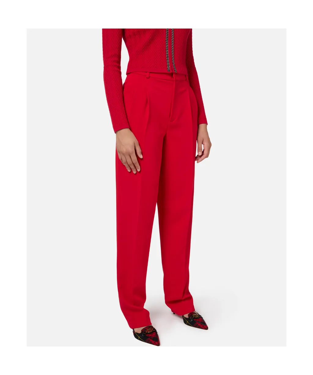 Elisabetta Franchi Double-Dart Stretch CrÊPe Trousers