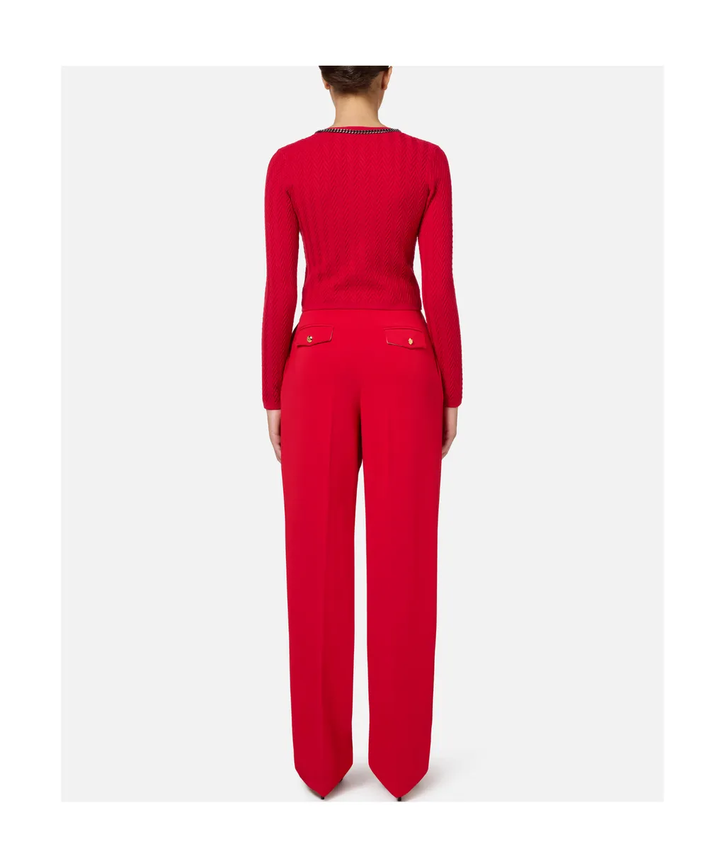 Elisabetta Franchi Double-Dart Stretch CrÊPe Trousers