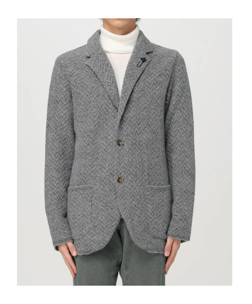 Lardini Brooch-Detailed Tailored Blazer