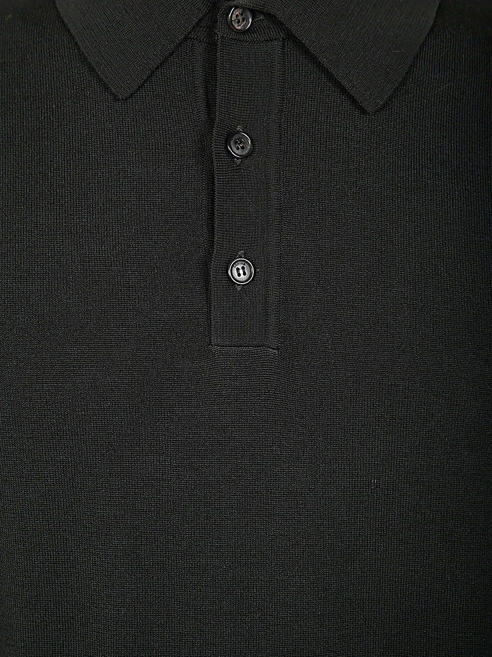 Fine-Knit Polo Shirt