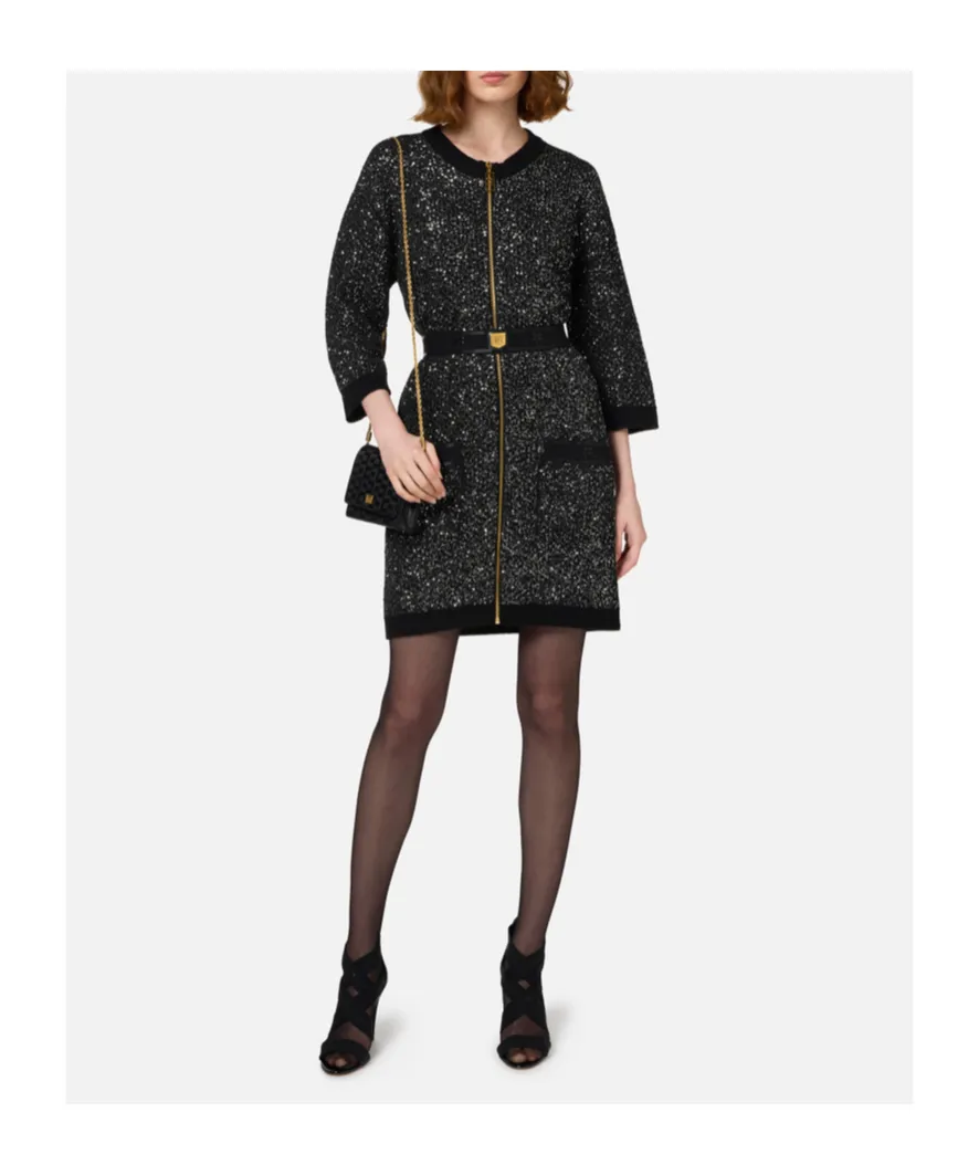 Elisabetta Franchi Sequin Thread Mini-Dress