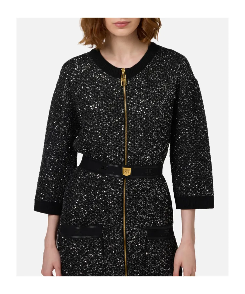 Elisabetta Franchi Sequin Thread Mini-Dress