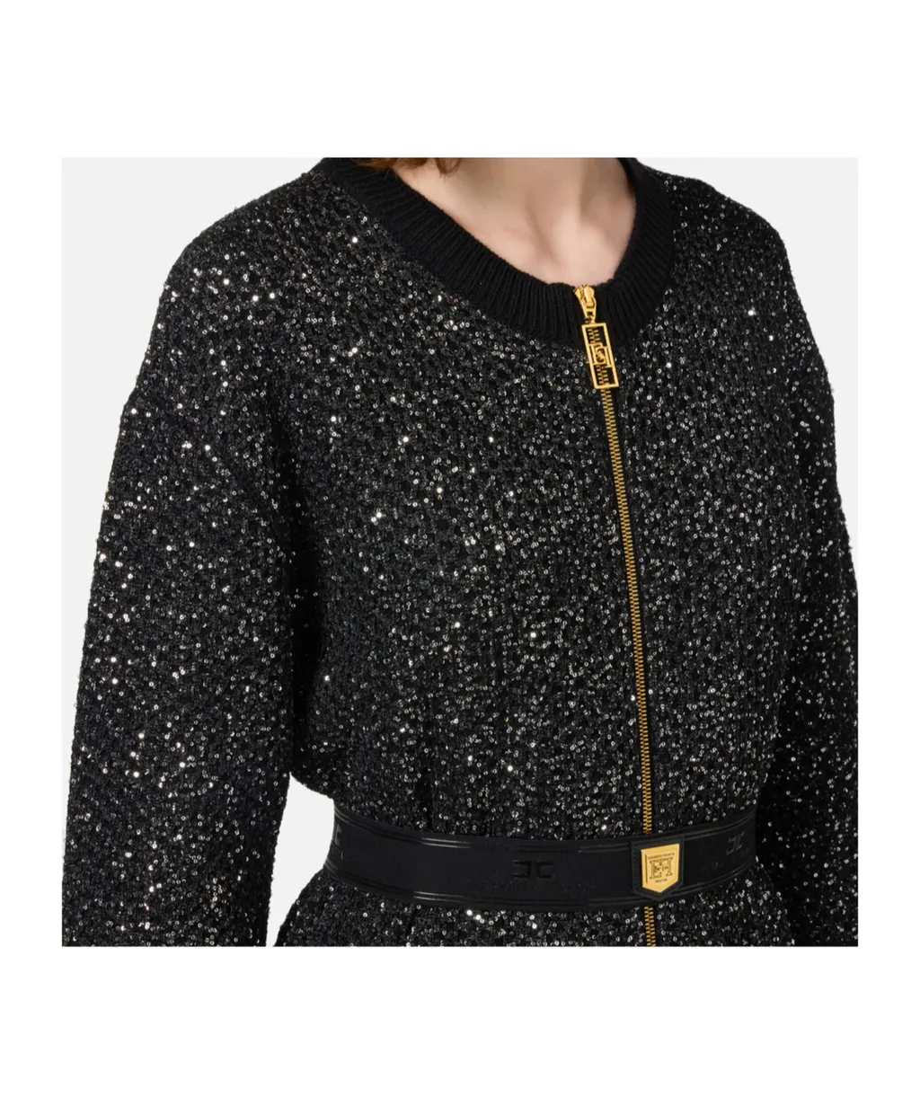 Elisabetta Franchi Sequin Thread Mini-Dress