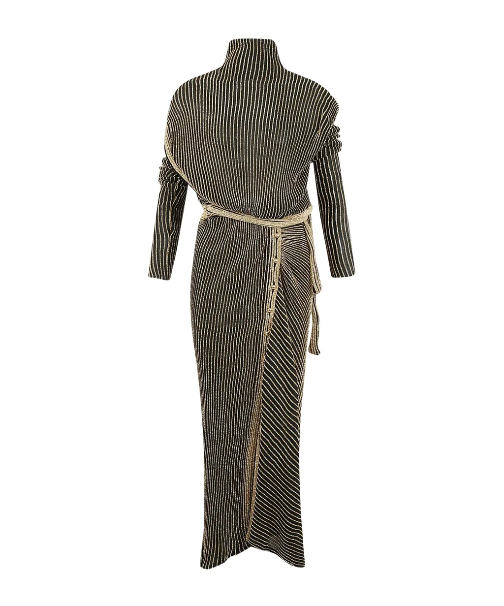 Paco Rabanne Metallic Threading Cut-Out Dress