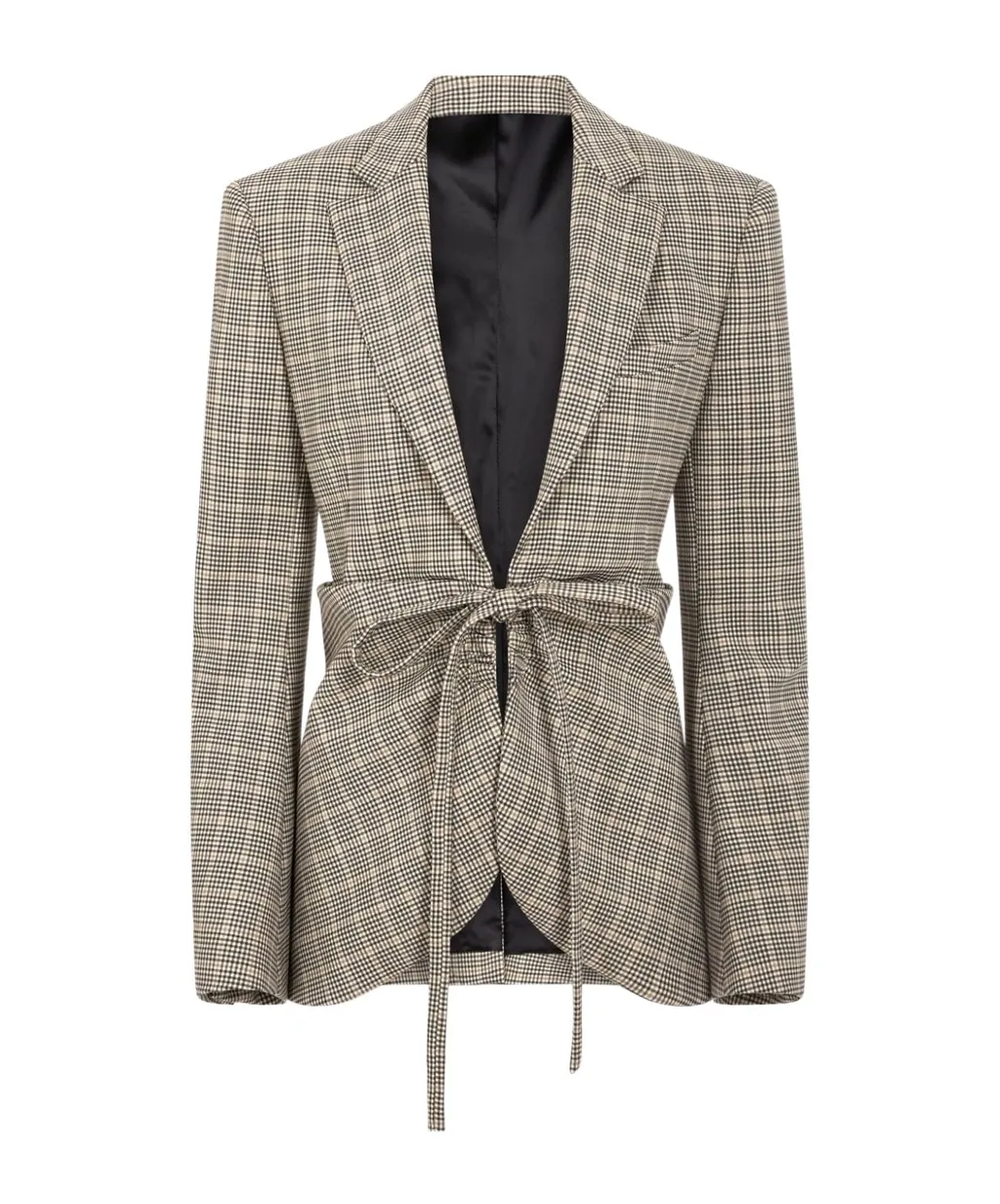 Plaid Check Fitted Jacket