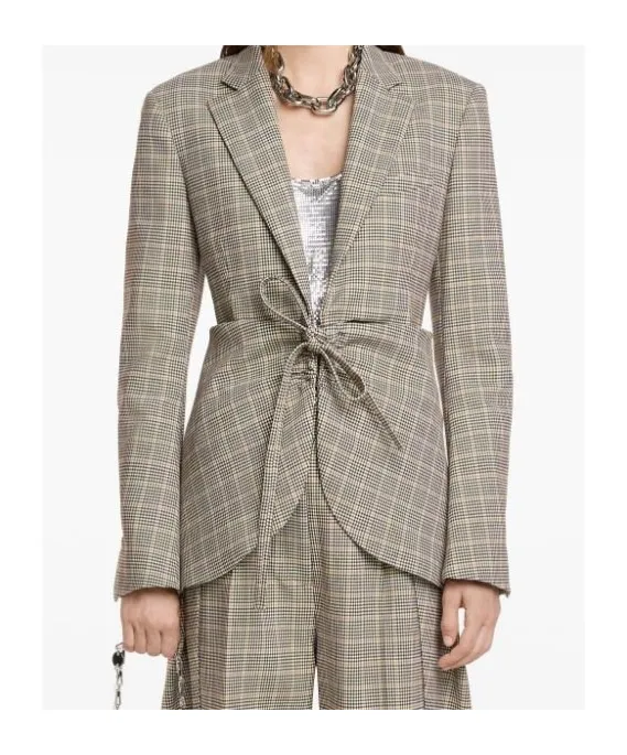 Plaid Check Fitted Jacket