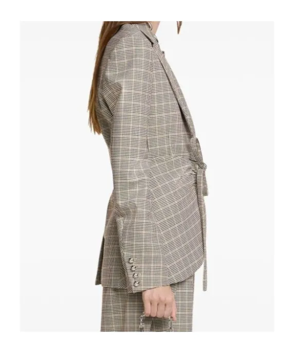 Plaid Check Fitted Jacket