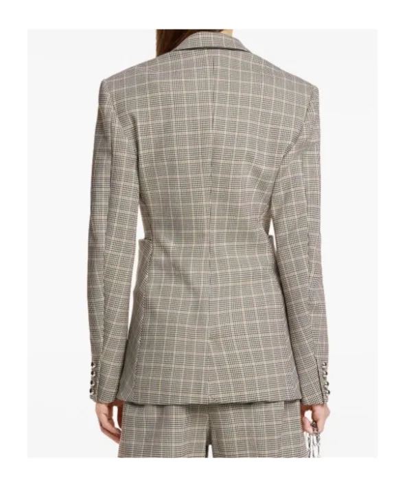 Plaid Check Fitted Jacket