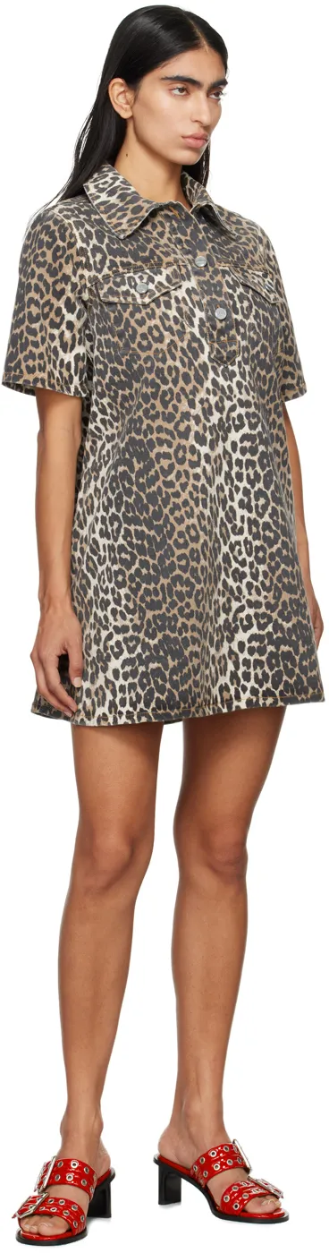 Ganni Denim Dress In Spots
