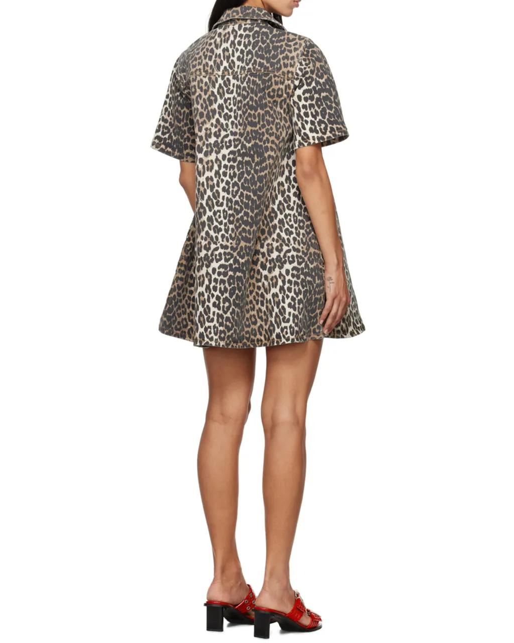 Ganni Denim Dress In Spots