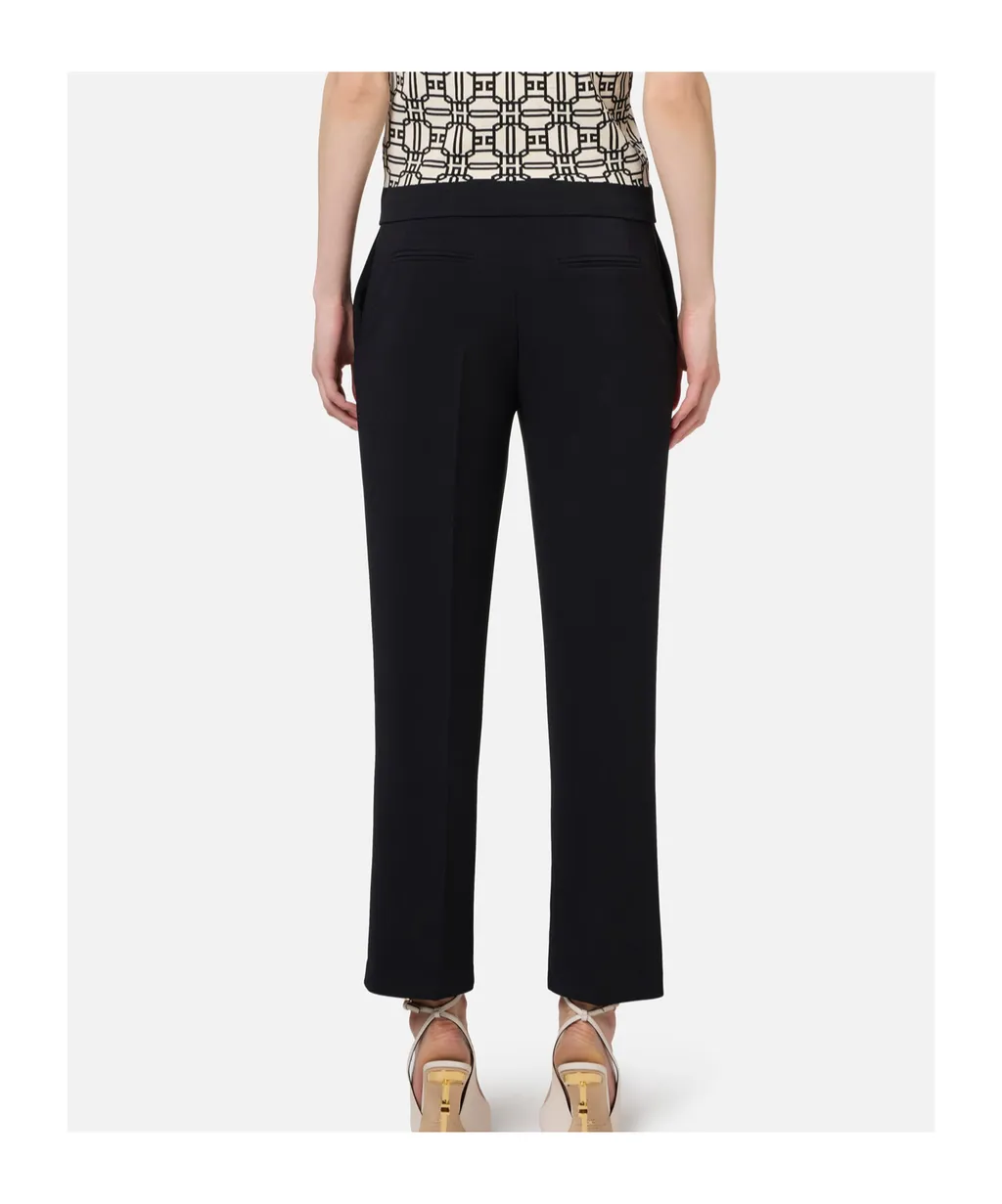 Elisabetta Franchi Slits Cropped Crepe Trousers