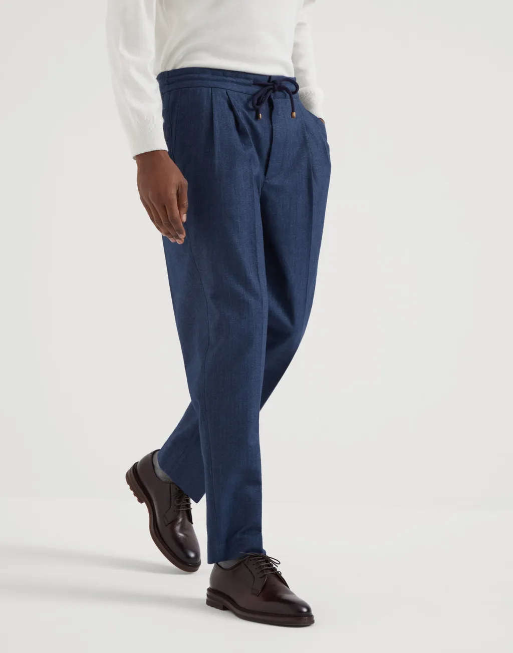 Brunello Cucinelli Drawstring Pleated Tapered Trousers