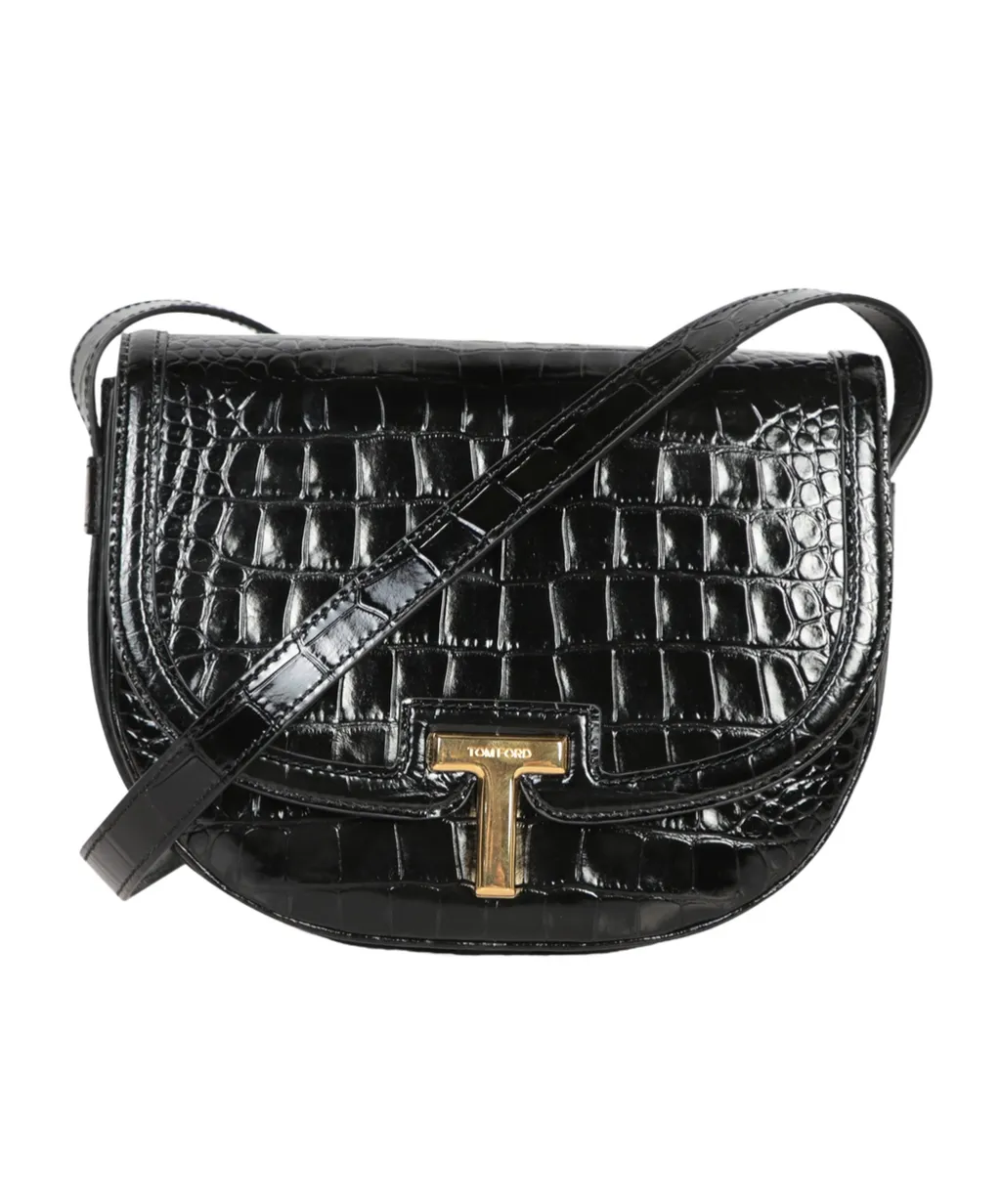 Tom Ford Shiny Embossed Wallis Crossbody Bag