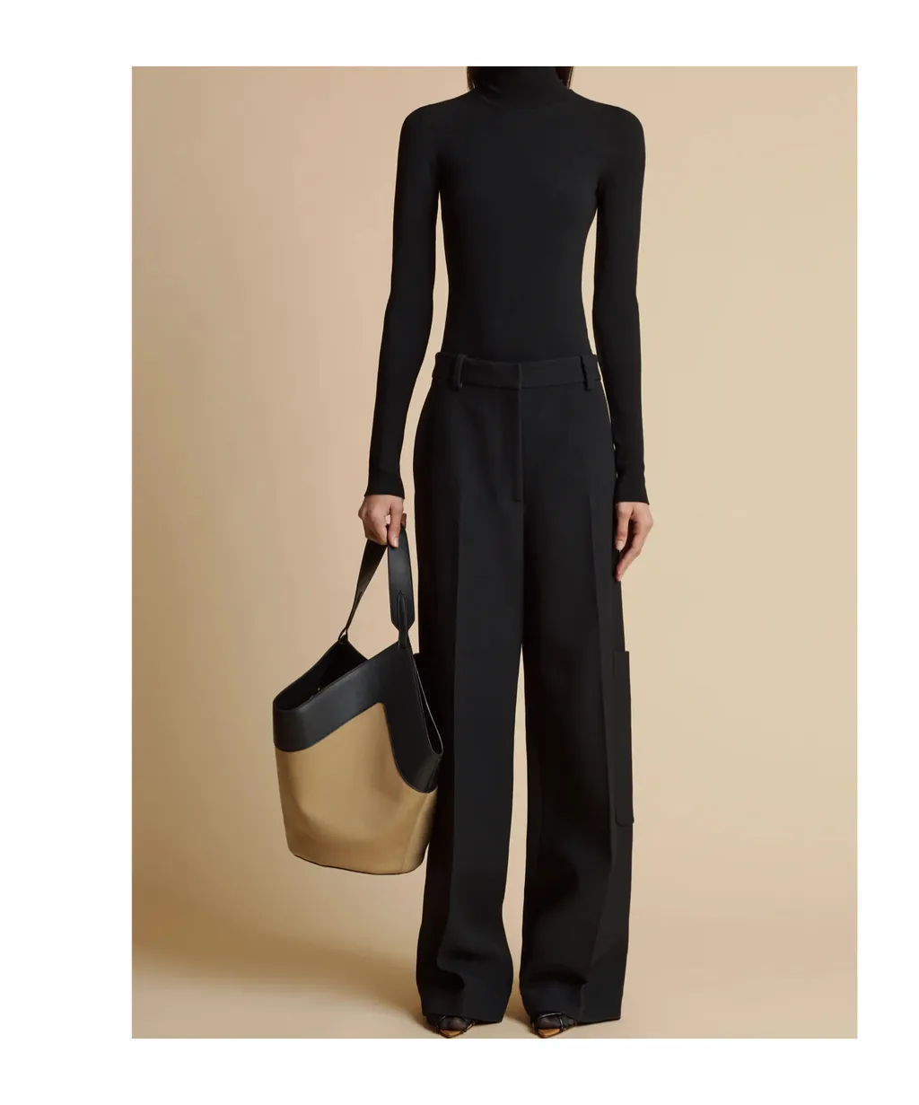High-Waist Design Casual Pants