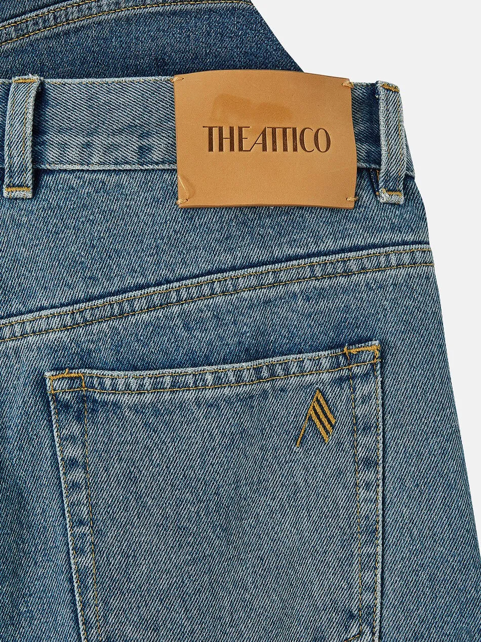 The Attico Logo Patch Straight-Leg Jeans