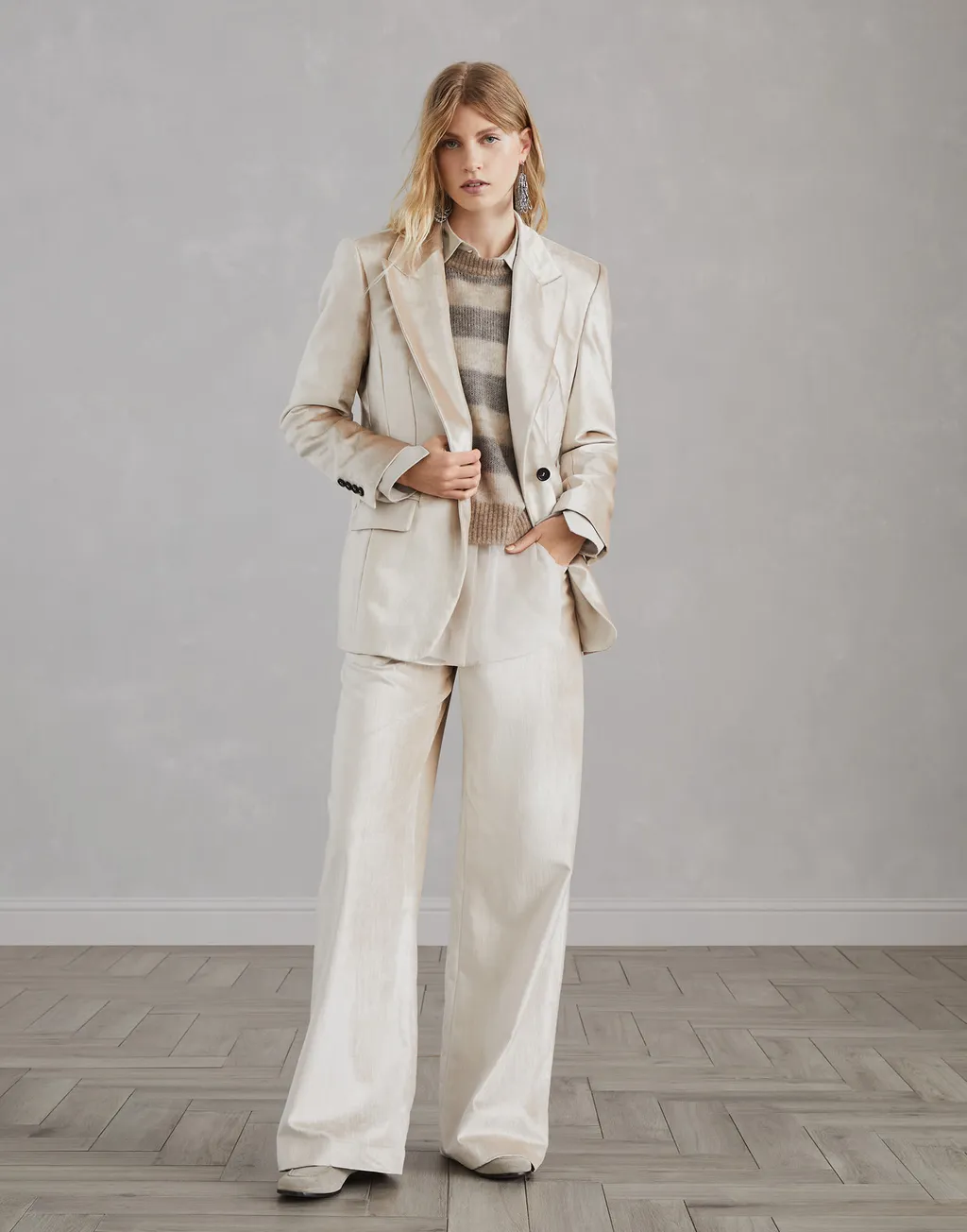 Brunello Cucinelli Monili Embellished Sleek Velvet Blazer