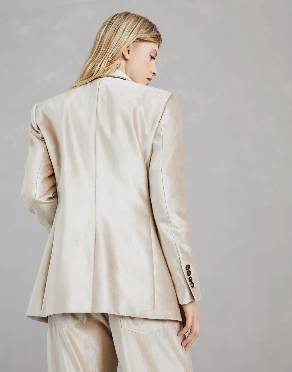 Brunello Cucinelli Monili Embellished Sleek Velvet Blazer