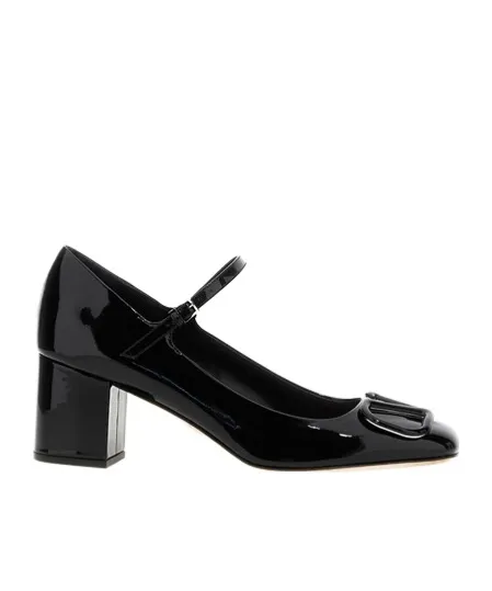 Valentino	Vlogo Plaque Square Toe Pumps