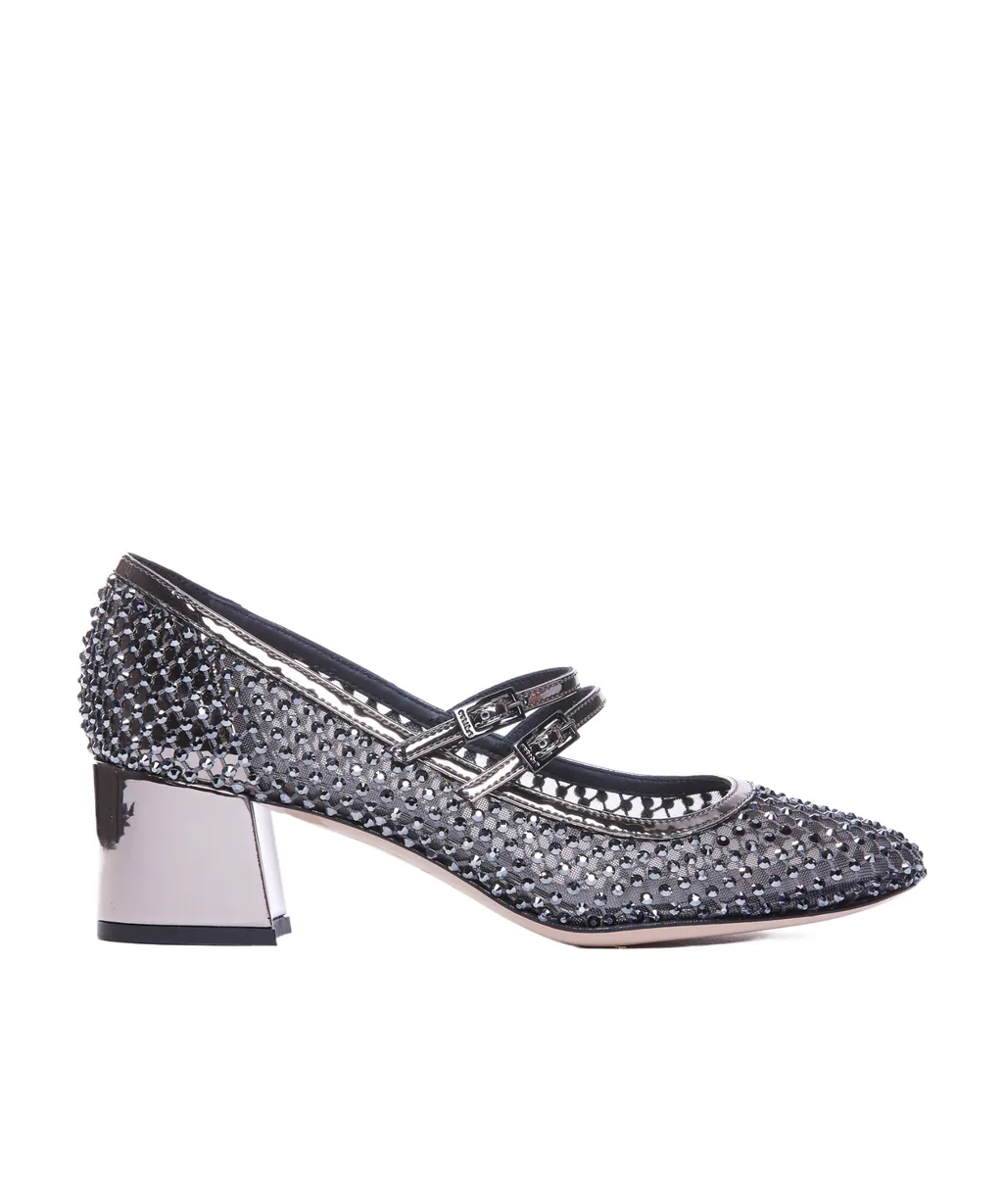 Buckle Round Head Thick Heeled Shoes