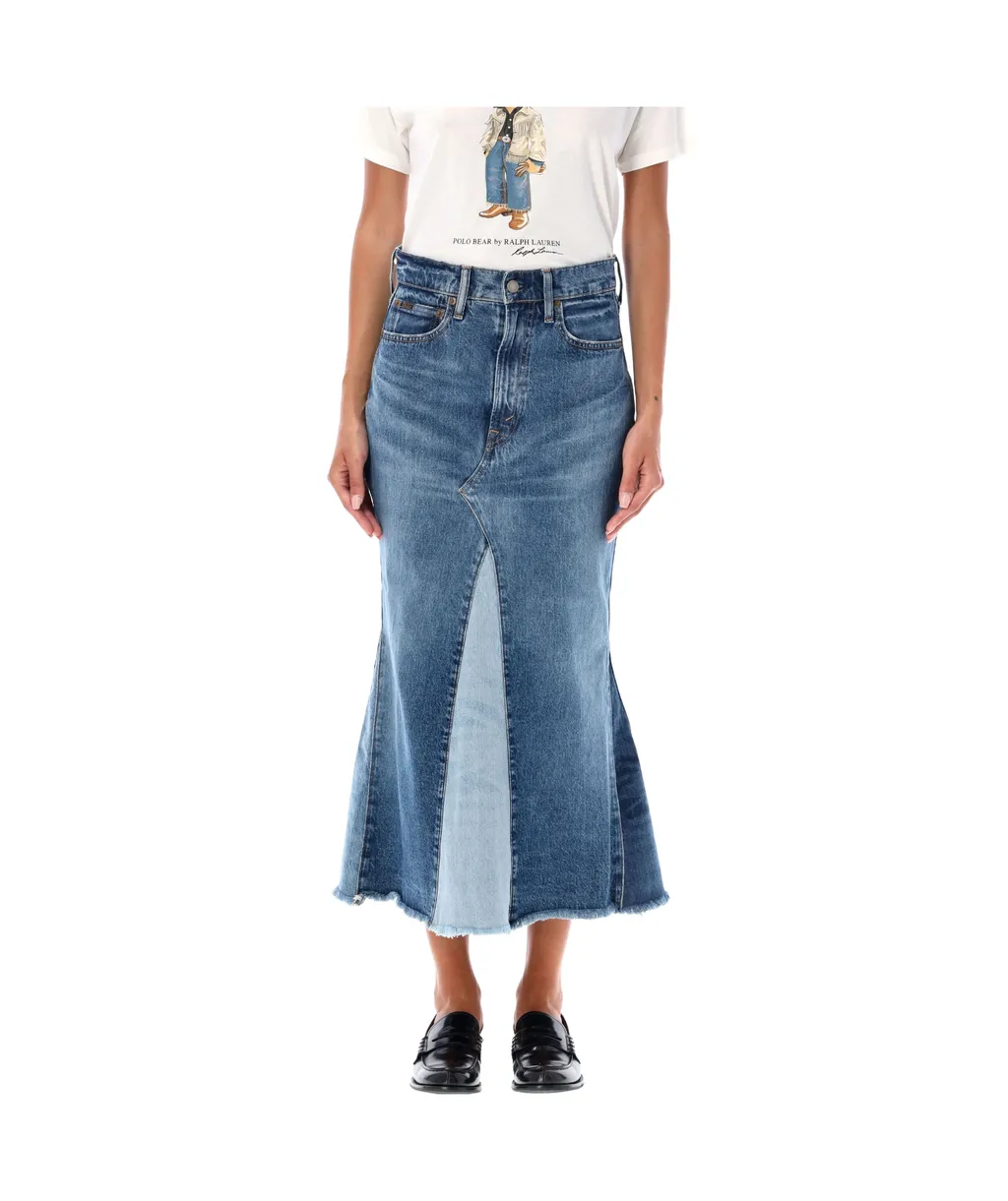 Polo Ralph Lauren Deconstructed Patchwork Denim Skirt