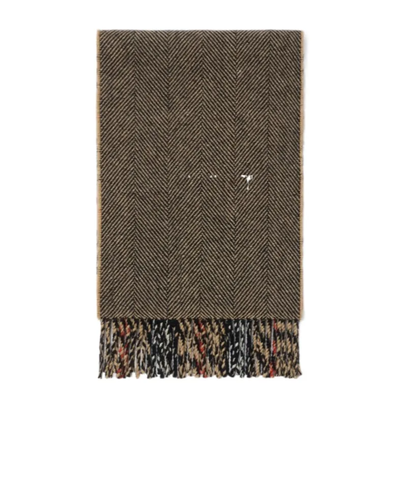 Burberry Reversible Checked Fringed Scarf