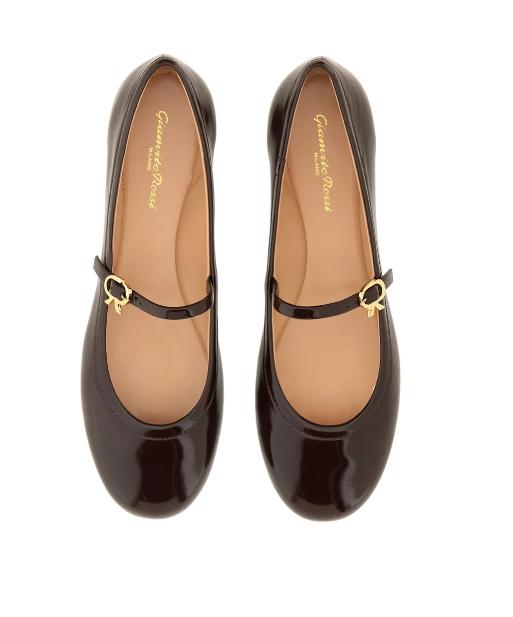 Gianvito Rossi Carla Buckle-Strap Ballerina Shoes